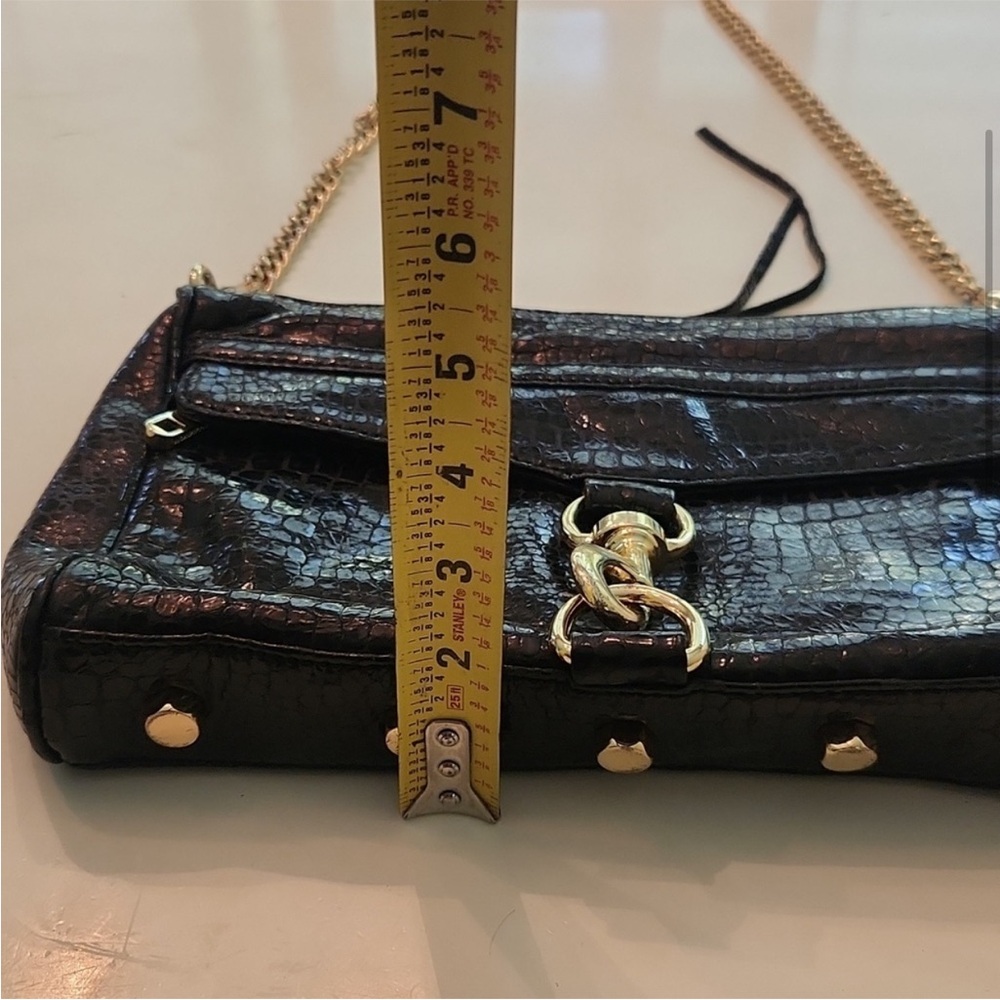 Rebecca Minkoff MAC Black Crocodile-Embossed Leather Bag - Picture 5 of 12